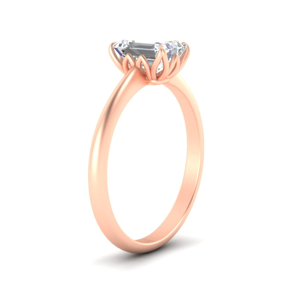 Cathedral Emerald Cut Solitaire Ring