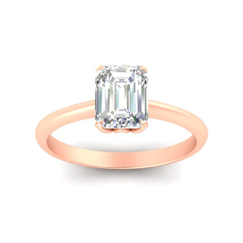 Cathedral Emerald Cut Solitaire Ring