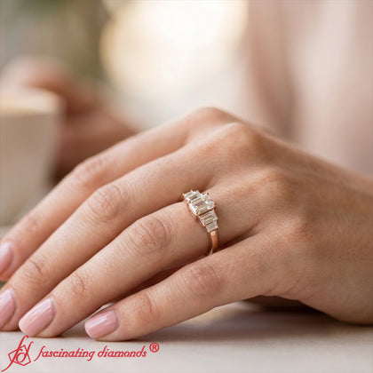 Emerald Cut Modern Step Engagement Ring