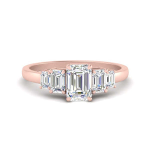 Emerald Cut Modern Step Engagement Ring