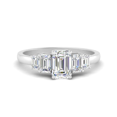 Emerald Cut Modern Step Engagement Ring