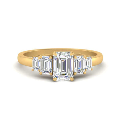 Emerald Cut Modern Step Engagement Ring