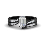 Load image into Gallery viewer, emerald-cut-swirl-channel-diamond-bridal-black-set-in-black-gold-FDENS4028EM-NL-BG.jpg