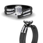 Load image into Gallery viewer, emerald-cut-swirl-channel-diamond-bridal-black-set-in-black-gold-FDENS4028EM-NL-BG.jpg