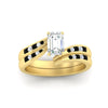 Load image into Gallery viewer, emerald-cut-swirl-channel-diamond-bridal-set-with-black-diamond-in-yellow-gold-FDENS4028EMGBLACK-NL-YG.jpg