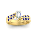 Load image into Gallery viewer, emerald-cut-swirl-channel-diamond-bridal-set-with-sapphire-in-yellow-gold-FDENS4028EMGSABL-NL-YG.jpg