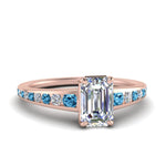 Load image into Gallery viewer, emerald-cut-swirl-engraved-channel-accent-diamond-engagement-ring-with-blue-topaz-in-FD122866EMRGICBLTO-NL-RG