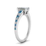 Load image into Gallery viewer, emerald-cut-swirl-engraved-channel-accent-diamond-engagement-ring-with-blue-topaz-in-FD122866EMRGICBLTO-NL-WG