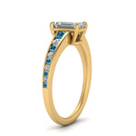 Load image into Gallery viewer, emerald-cut-swirl-engraved-channel-accent-diamond-engagement-ring-with-blue-topaz-in-FD122866EMRGICBLTO-NL-YG