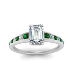 Load image into Gallery viewer, emerald-cut-swirl-engraved-channel-accent-diamond-engagement-ring-with-emerald-in-FD122866EMRGEMGR-NL-WG