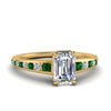 Load image into Gallery viewer, emerald-cut-swirl-engraved-channel-accent-diamond-engagement-ring-with-emerald-in-FD122866EMRGEMGR-NL-YG