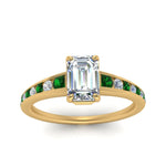 Load image into Gallery viewer, emerald-cut-swirl-engraved-channel-accent-diamond-engagement-ring-with-emerald-in-FD122866EMRGEMGR-NL-YG