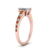 Load image into Gallery viewer, emerald-cut-swirl-engraved-channel-accent-diamond-engagement-ring-with-orange-sapphire-in-FD122866EMRGSAOR-NL-RG