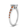 Load image into Gallery viewer, emerald-cut-swirl-engraved-channel-accent-diamond-engagement-ring-with-orange-sapphire-in-FD122866EMRGSAOR-NL-WG