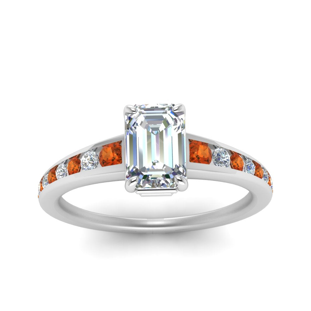 emerald-cut-swirl-engraved-channel-accent-diamond-engagement-ring-with-orange-sapphire-in-FD122866EMRGSAOR-NL-WG