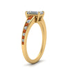 Load image into Gallery viewer, emerald-cut-swirl-engraved-channel-accent-diamond-engagement-ring-with-orange-sapphire-in-FD122866EMRGSAOR-NL-YG