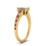 Load image into Gallery viewer, emerald-cut-swirl-engraved-channel-accent-diamond-engagement-ring-with-orange-sapphire-in-FD122866EMRGSAOR-NL-YG