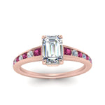 Load image into Gallery viewer, emerald-cut-swirl-engraved-channel-accent-diamond-engagement-ring-with-pink-sapphire-in-FD122866EMRGSADRPI-NL-RG