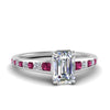Load image into Gallery viewer, emerald-cut-swirl-engraved-channel-accent-diamond-engagement-ring-with-pink-sapphire-in-FD122866EMRGSADRPI-NL-WG