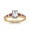 Load image into Gallery viewer, emerald-cut-swirl-engraved-channel-accent-diamond-engagement-ring-with-pink-sapphire-in-FD122866EMRGSADRPI-NL-YG