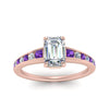 Load image into Gallery viewer, emerald-cut-swirl-engraved-channel-accent-diamond-engagement-ring-with-purple-topaz-in-FD122866EMRGVITO-NL-RG