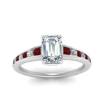 Load image into Gallery viewer, emerald-cut-swirl-engraved-channel-accent-diamond-engagement-ring-with-ruby-in-FD122866EMRGRUDR-NL-WG
