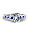 Load image into Gallery viewer, emerald-cut-swirl-engraved-channel-accent-diamond-engagement-ring-with-sapphire-in-FD122866EMRGSABL-NL-WG