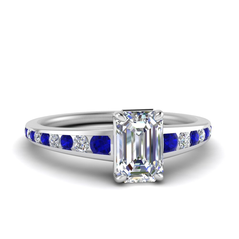 emerald-cut-swirl-engraved-channel-accent-diamond-engagement-ring-with-sapphire-in-FD122866EMRGSABL-NL-WG