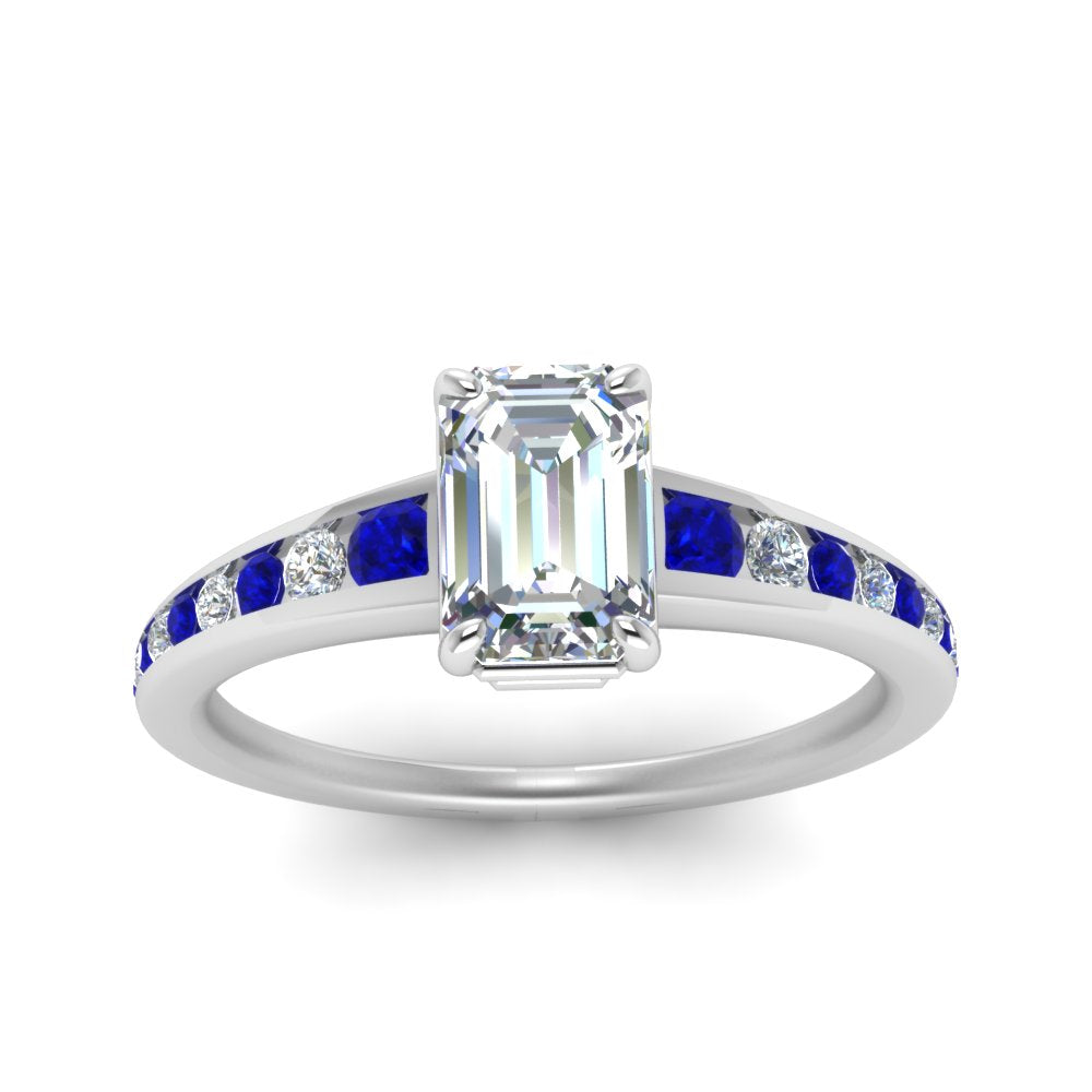 emerald-cut-swirl-engraved-channel-accent-diamond-engagement-ring-with-sapphire-in-FD122866EMRGSABL-NL-WG
