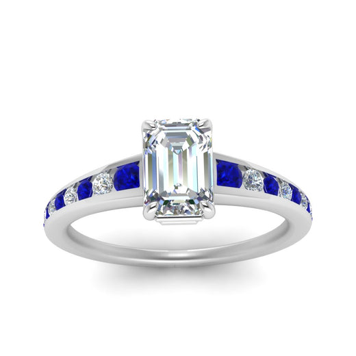 emerald-cut-swirl-engraved-channel-accent-diamond-engagement-ring-with-sapphire-in-FD122866EMRGSABL-NL-WG