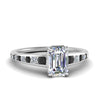 Load image into Gallery viewer, emerald-cut-swirl-engraved-channel-accent-engagement-ring-with-black-diamond-in-FD122866EMRGBLACK-NL-WG