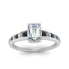 Load image into Gallery viewer, emerald-cut-swirl-engraved-channel-accent-engagement-ring-with-black-diamond-in-FD122866EMRGBLACK-NL-WG