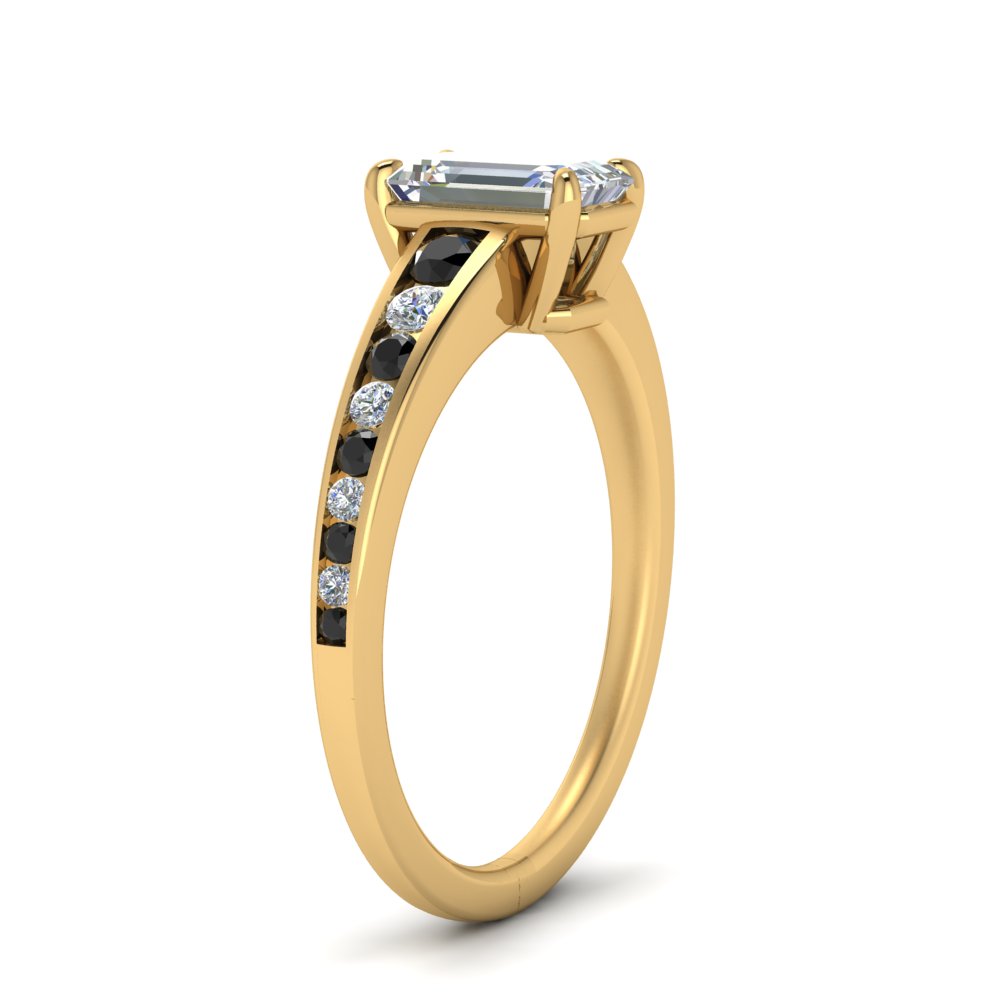 emerald-cut-swirl-engraved-channel-accent-engagement-ring-with-black-diamond-in-FD122866EMRGBLACK-NL-YG