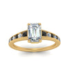Load image into Gallery viewer, emerald-cut-swirl-engraved-channel-accent-engagement-ring-with-black-diamond-in-FD122866EMRGBLACK-NL-YG