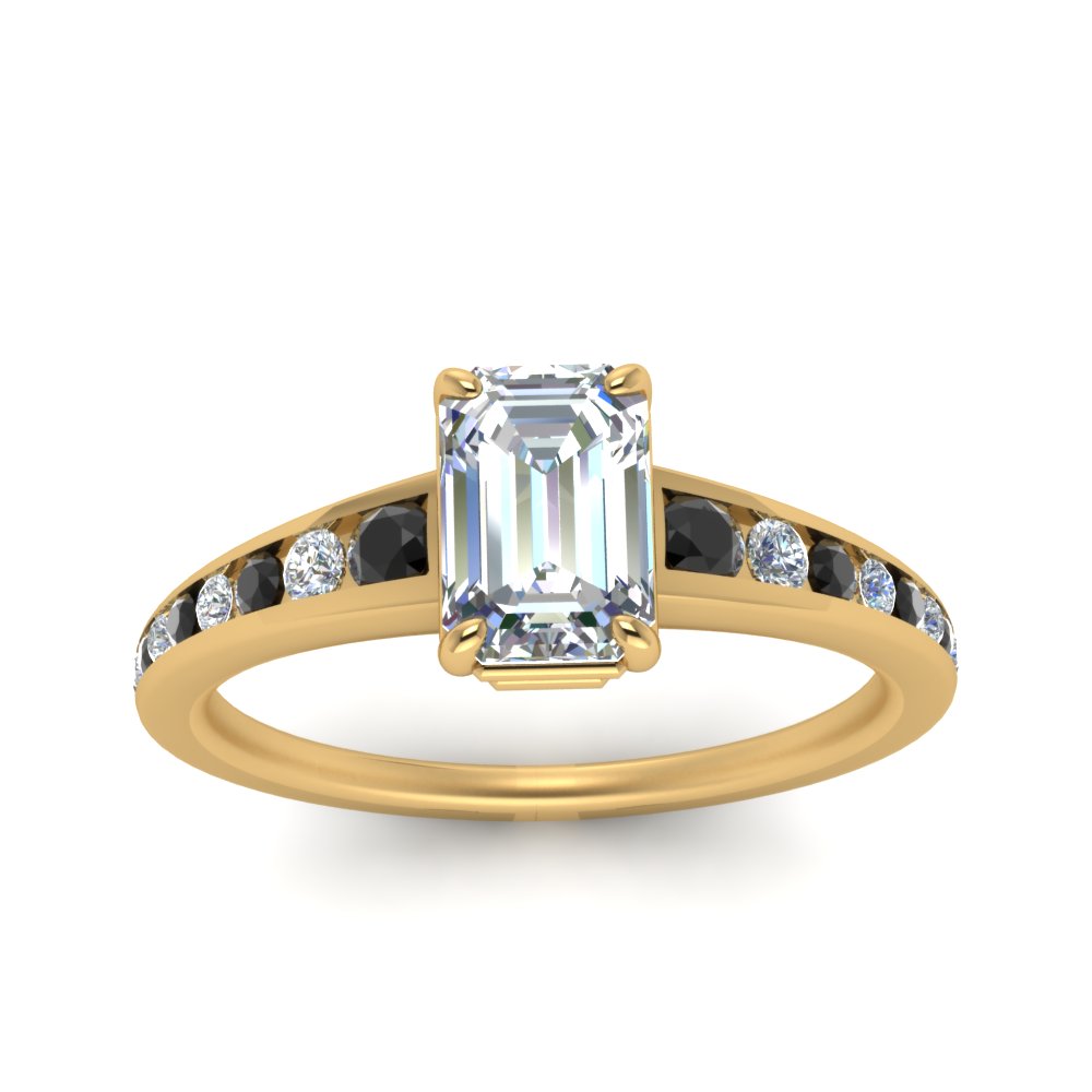 emerald-cut-swirl-engraved-channel-accent-engagement-ring-with-black-diamond-in-FD122866EMRGBLACK-NL-YG