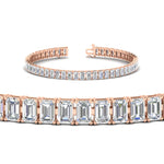 Load image into Gallery viewer, Emerald Cut Tennis Diamond Bracelet 10 Carat
