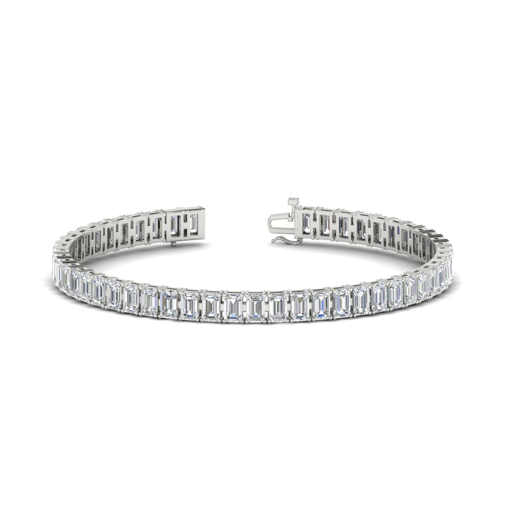Emerald Cut Tennis Diamond Bracelet 10 Carat
