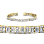 Load image into Gallery viewer, Emerald Cut Tennis Diamond Bracelet 10 Carat
