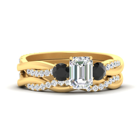 emerald-cut-three-stone-twisted-black-diamond-wedding-band-in-yellow-gold-fdens3301emgblacksleep-nl-yg.jpg