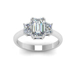 Load image into Gallery viewer, Emerald Cut 3 Stone Trapezoid Engagement Ring
