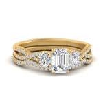 Load image into Gallery viewer, emerald-cut-twisted-floral-prong-diamond-wedding-set-in-yellow-gold-FD10257EM-NL-YG?v=1756359975
