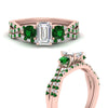 Load image into Gallery viewer, emerald-cut-twisted-floral-prong-emerald-wedding-set-in-rose-gold-FD10257EMGEMGR-ANGLE3-NL-RG?v=1756359975