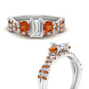 Load image into Gallery viewer, emerald-cut-twisted-floral-prong-orange-sapphire-wedding-set-in-white-gold-FD10257EMGSAOR-ANGLE3-NL-WG?v=1756359975