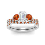 Load image into Gallery viewer, emerald-cut-twisted-floral-prong-orange-sapphire-wedding-set-in-white-gold-FD10257EMGSAOR-ANGLE5-NL-WG?v=1756359975
