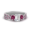 Load image into Gallery viewer, emerald-cut-twisted-floral-prong-pink-sapphire-wedding-set-in-white-gold-FD10257EMGSADRPI-NL-WG?v=1756359975