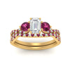 Load image into Gallery viewer, emerald-cut-twisted-floral-prong-pink-sapphire-wedding-set-in-yellow-gold-FD10257EMGSADRPI-ANGLE5-NL-YG?v=1756359975