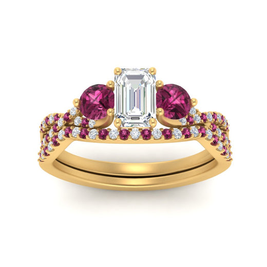 emerald-cut-twisted-floral-prong-pink-sapphire-wedding-set-in-yellow-gold-FD10257EMGSADRPI-ANGLE5-NL-YG?v=1756359975