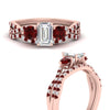 Load image into Gallery viewer, emerald-cut-twisted-floral-prong-ruby-wedding-set-in-rose-gold-FD10257EMGRUDR-ANGLE3-NL-RG?v=1756359975