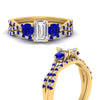 Load image into Gallery viewer, emerald-cut-twisted-floral-prong-sapphire-wedding-set-in-yellow-gold-FD10257EMGSABL-ANGLE3-NL-YG?v=1756359975