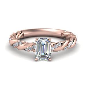 Emerald Cut Twisted Vine Engagement Ring